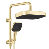 Fienza 434140UB Kuro Twin Half-Rail Shower, Soft Square Head, Urban Brass
