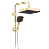 Fienza 434140UB Kuro Twin Half-Rail Shower, Soft Square Head, Urban Brass