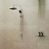 Fienza 434140 Kuro Twin Half-Rail Shower, Soft Square Head, Chrome