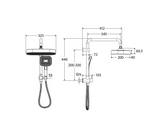 Fienza 434139 Kuro Twin Half-Rail Shower, Round Head, Chrome
