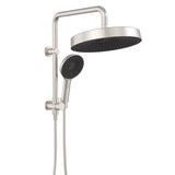 Fienza 434139BN Kuro Twin Half-Rail Shower, Round Head, Brushed Nickel