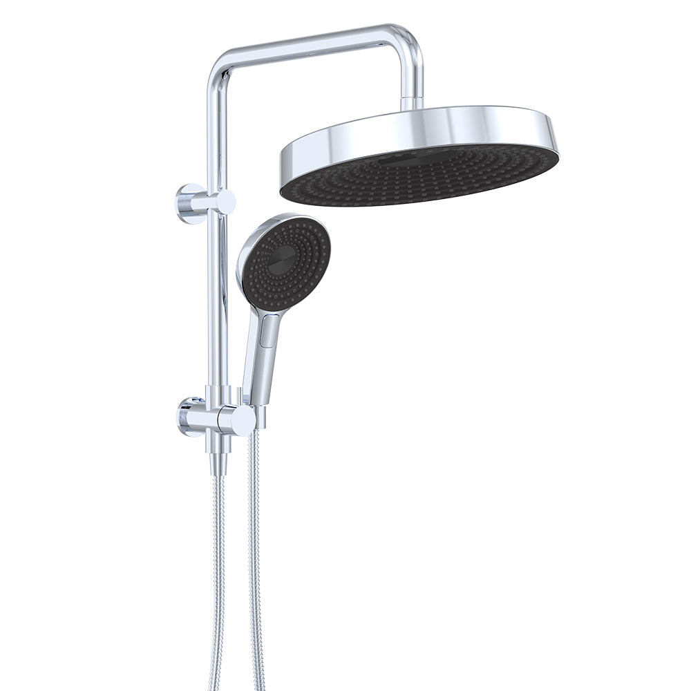 Fienza 434139 Kuro Twin Half-Rail Shower, Round Head, Chrome