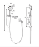 Fienza Kaya Rail Shower Matte Black 444109B Showers