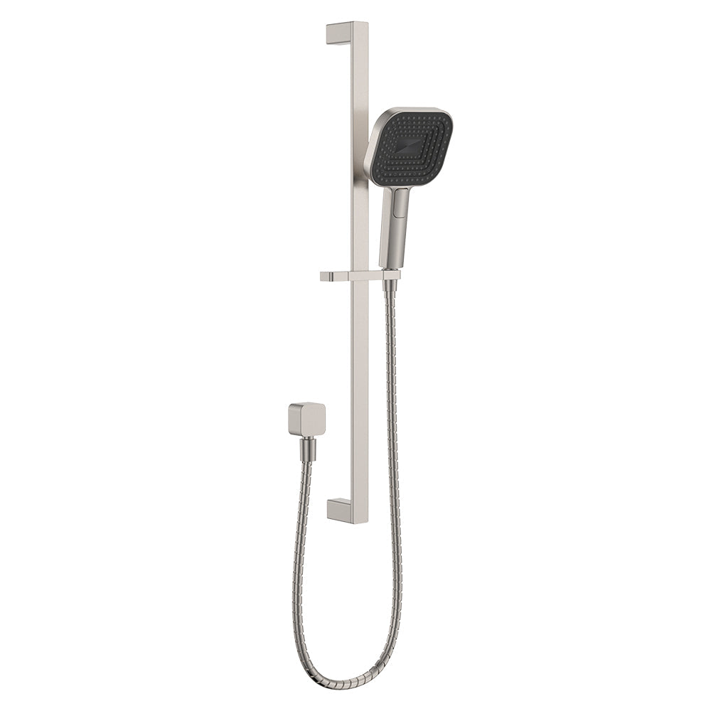 Fienza 444139BN Kuro Rail Shower Soft Square Head, Brushed Nickel