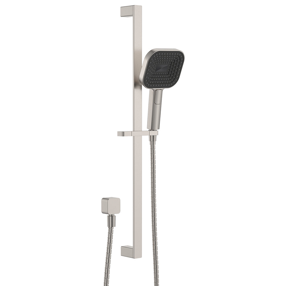 Fienza 444139BN Kuro Rail Shower Soft Square Head, Brushed Nickel