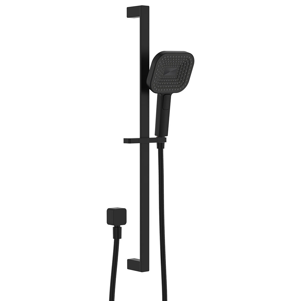Fienza 444139B Kuro Rail Shower Soft Square Head, Matte Black