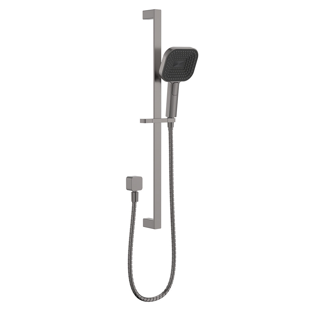 Fienza 444139GM Kuro Rail Shower Soft Square Head, Gun Metal