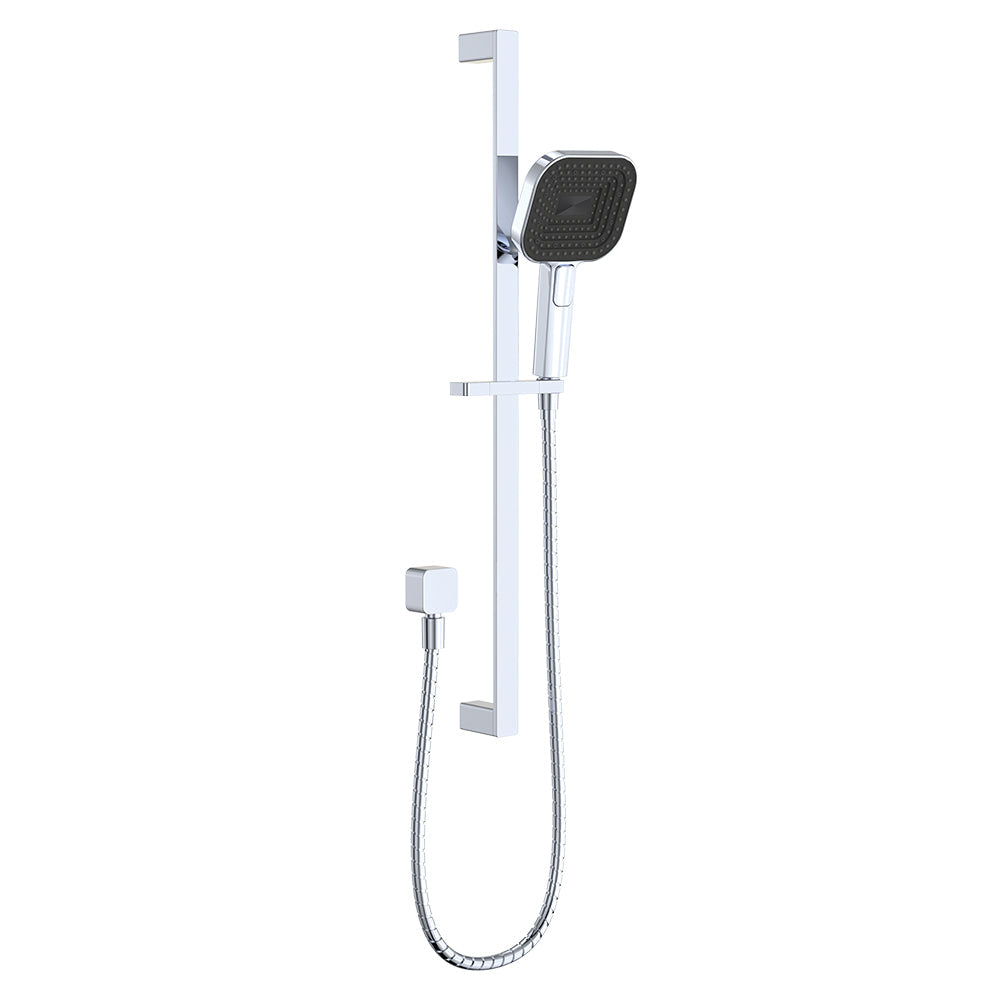 Fienza 444139 Kuro Rail Shower Soft Square Head, Chrome