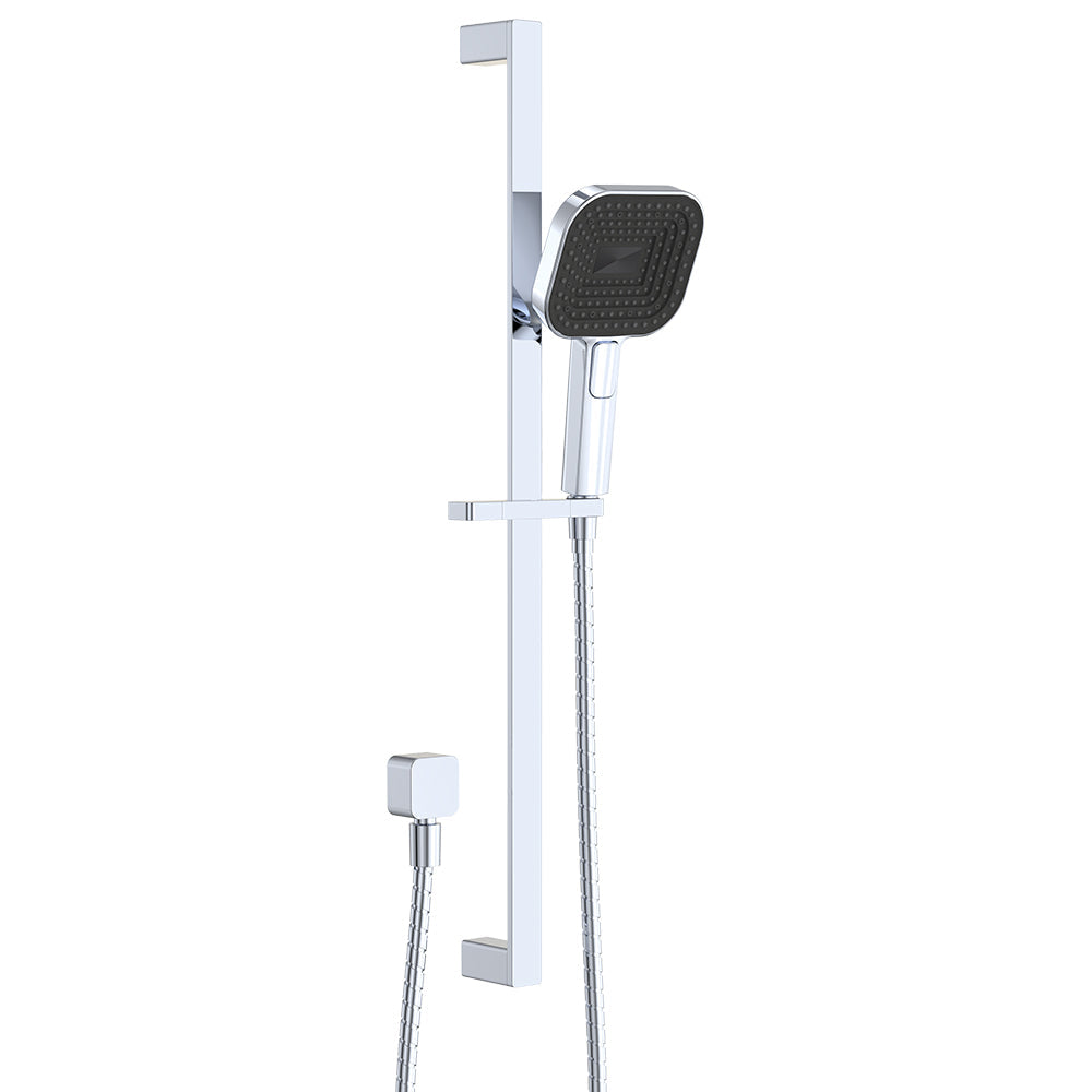 Fienza 444139 Kuro Rail Shower Soft Square Head, Chrome