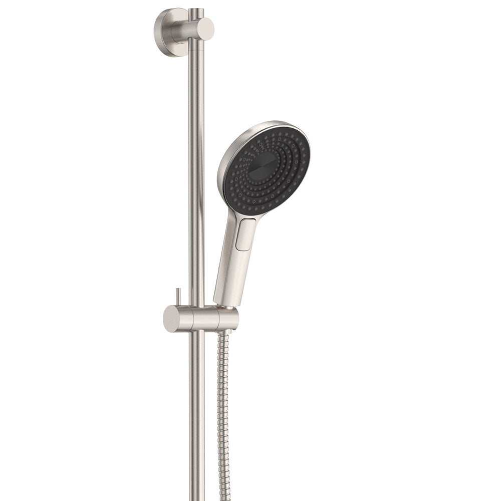 Fienza 444140BN Kuro Rail Shower Round, Brushed Nickel