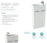 Fienza Ralph 4525Kw 450Mm White Vanity Unit On Kickboard - Special Order Units