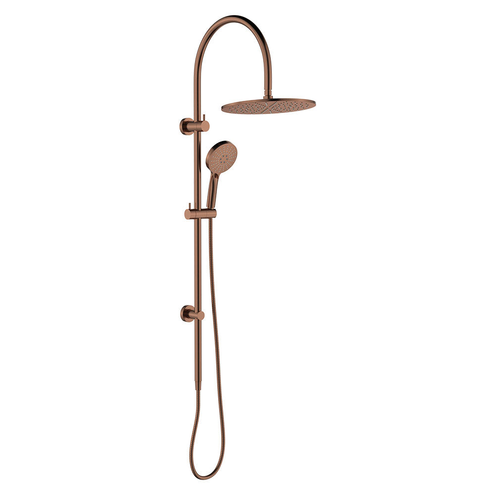 Fienza 455110CO Empire Slim Curved Twin Shower, Brushed Copper