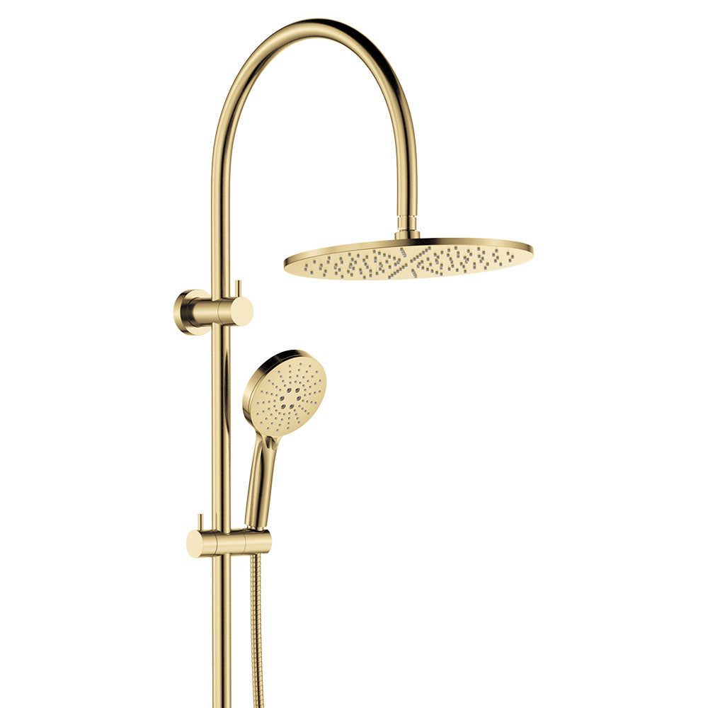 Fienza 455110UB Empire Slim Curved Twin Shower, Urban Brass