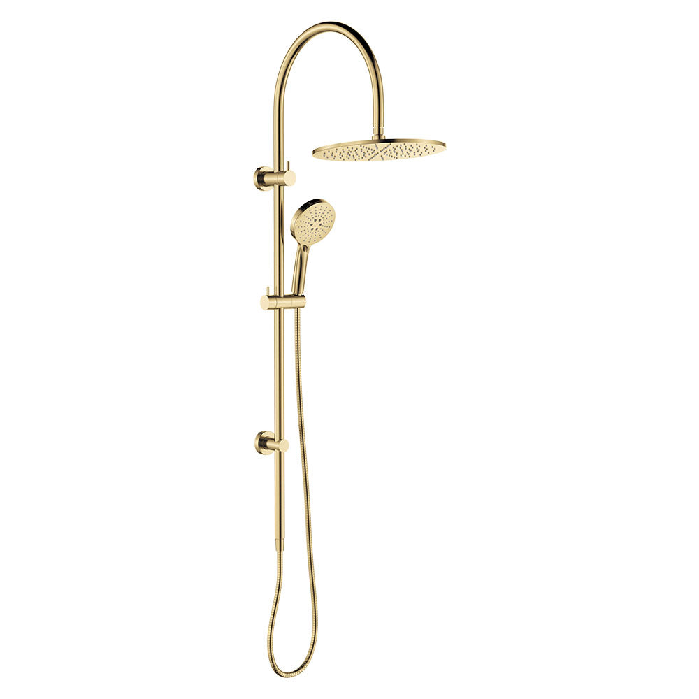 Fienza 455110UB Empire Slim Curved Twin Shower, Urban Brass