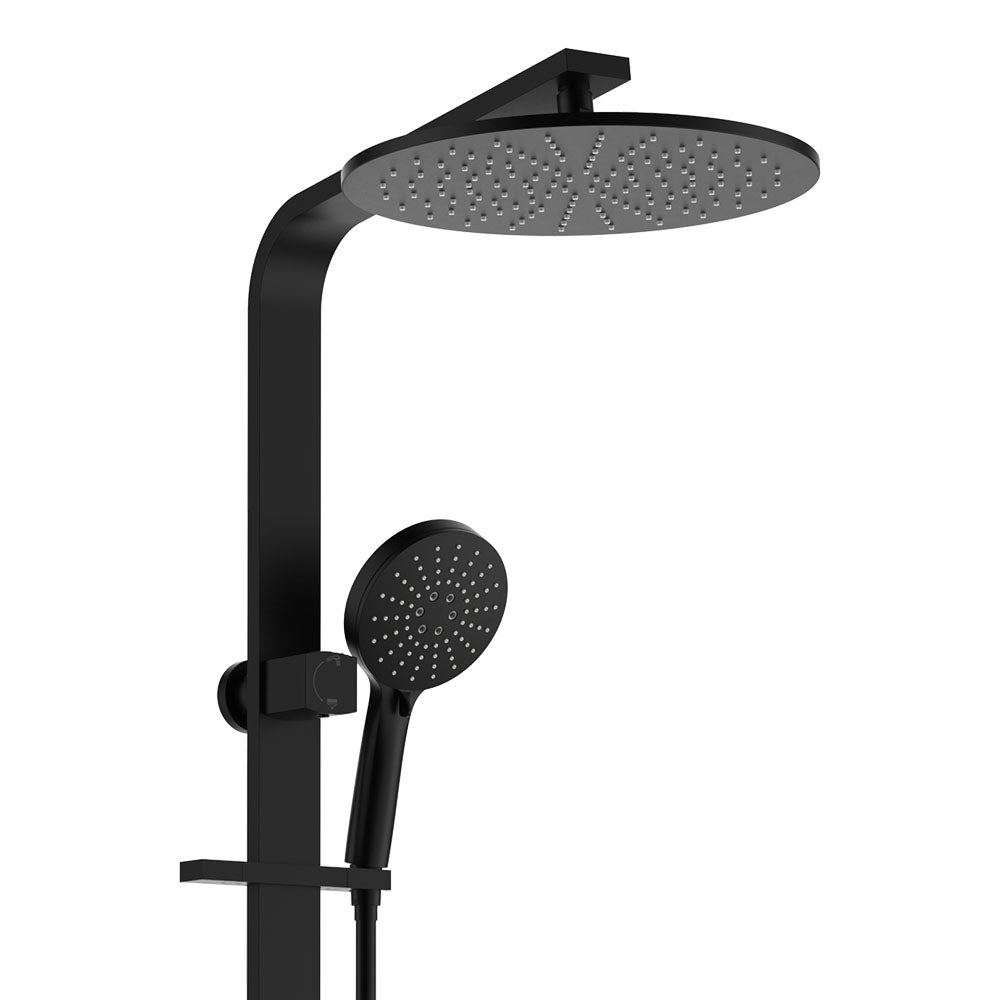 Fienza 455124B Empire Slim Deluxe Twin Shower, Matte Black