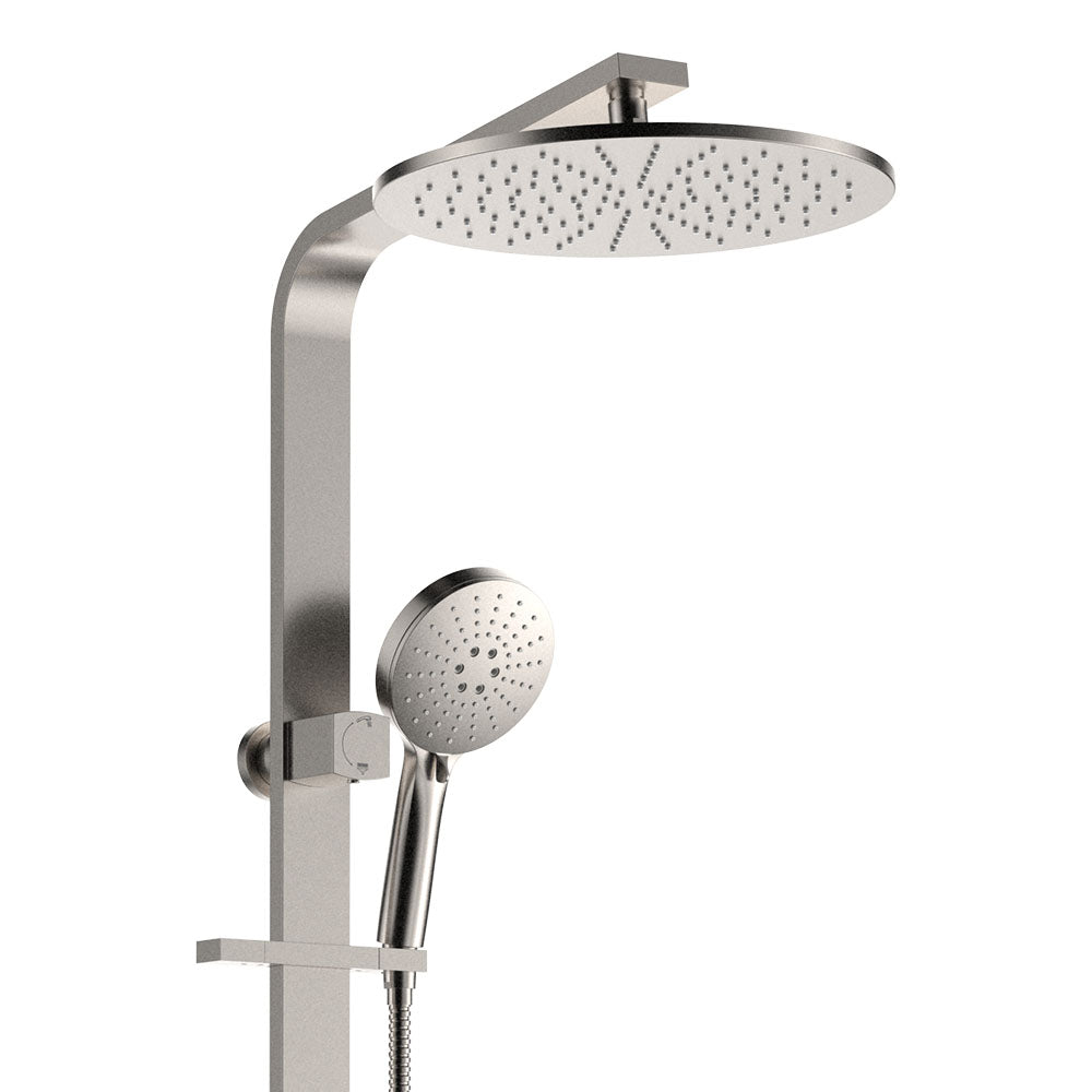 Fienza 455124BN Empire Slim Deluxe Twin Shower, Brushed Nickel
