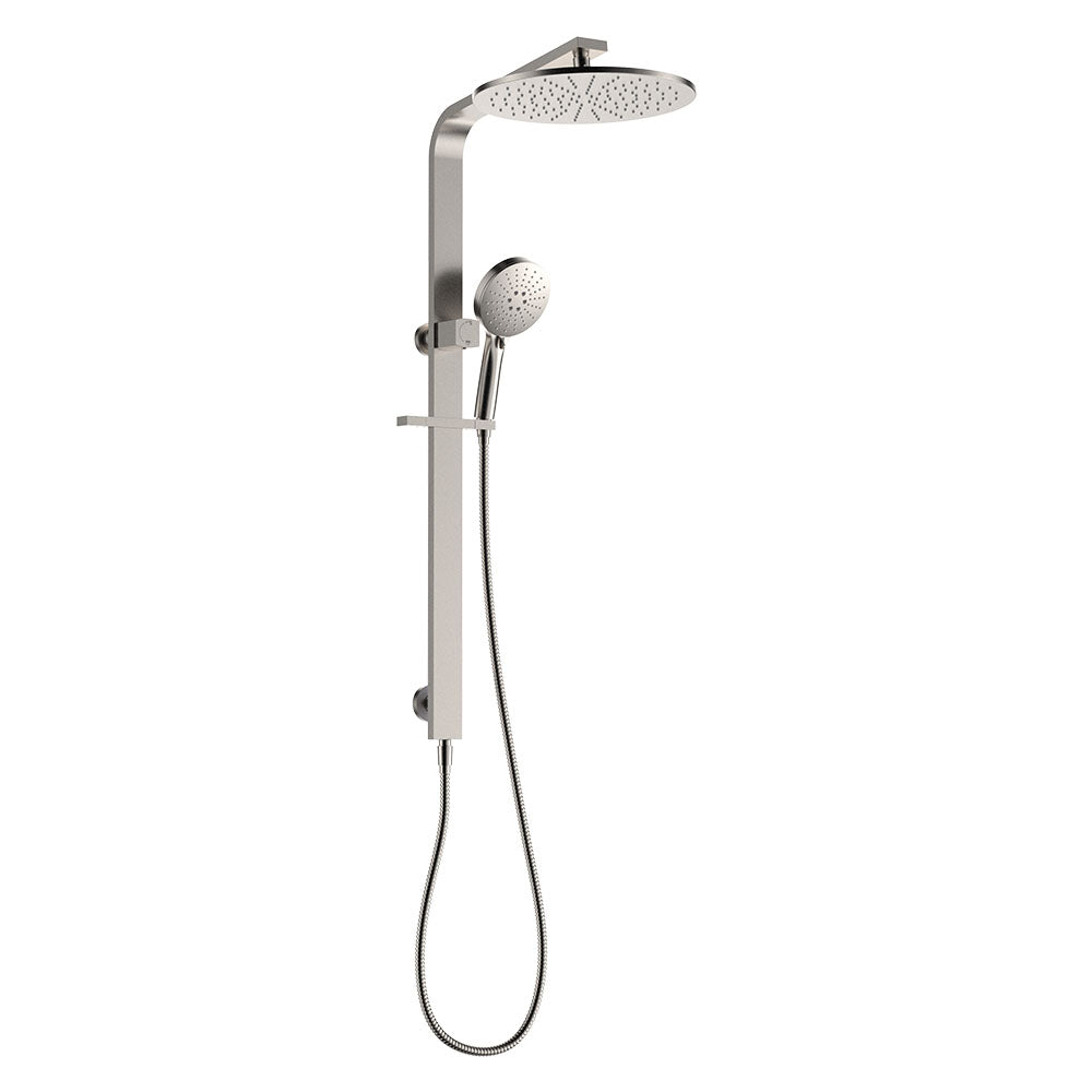 Fienza 455124BN Empire Slim Deluxe Twin Shower, Brushed Nickel