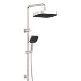 Fienza 455137BN Kuro Twin Shower, Soft Square Head, Brushed Nickel