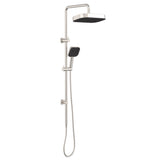 Fienza 455137BN Kuro Twin Shower, Soft Square Head, Brushed Nickel