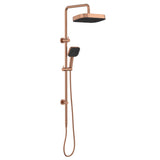 Fienza 455137CO Kuro Twin Shower, Soft Square Head, Brushed Copper