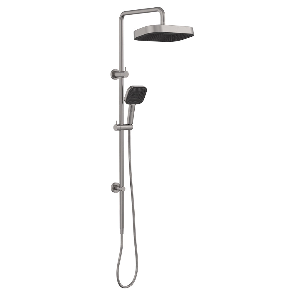 Fienza 455137GM Kuro Twin Shower, Soft Square Head, Gun Metal