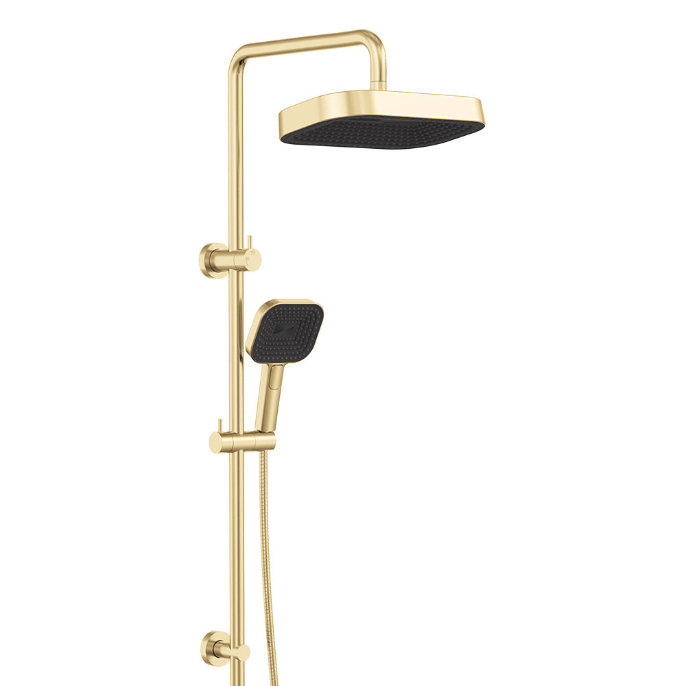 Fienza 455137UB Kuro Twin Shower, Soft Square Head, Urban Brass
