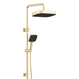 Fienza 455137UB Kuro Twin Shower, Soft Square Head, Urban Brass