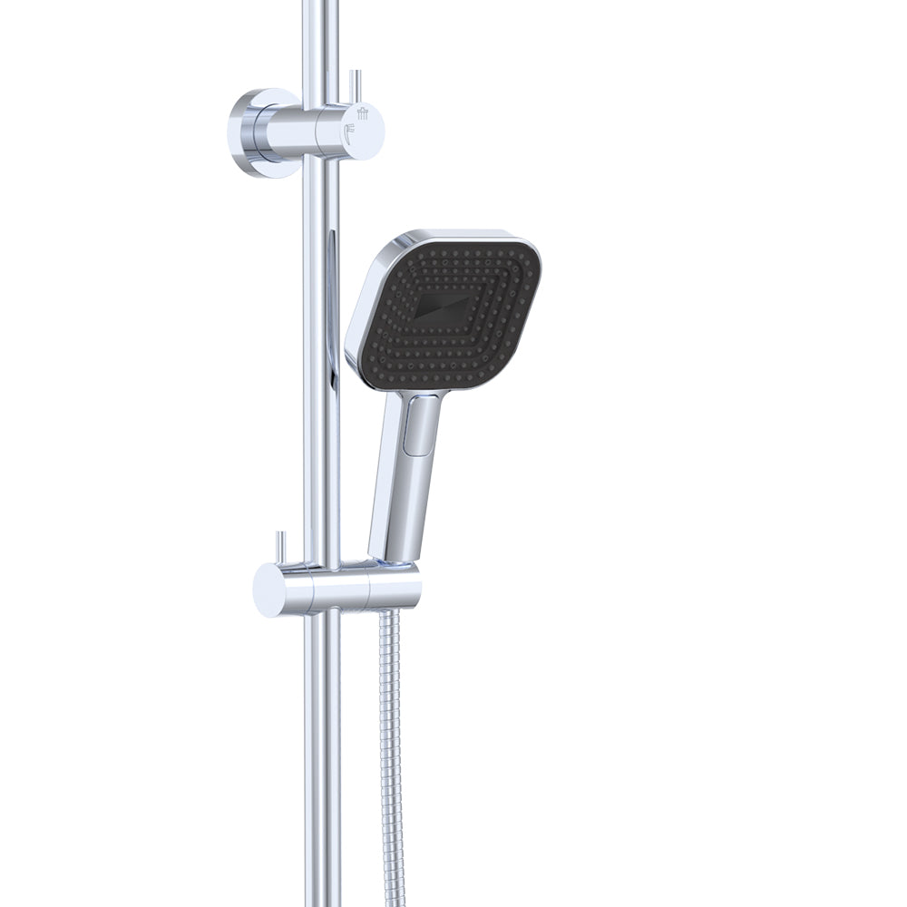 Fienza 455137 Kuro Twin Shower, Soft Square Head, Chrome