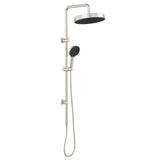 Fienza 455138BN Kuro Twin Shower, Round Head, Brushed Nickel