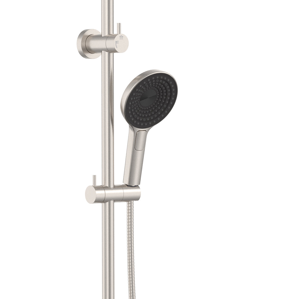 Fienza 455138BN Kuro Twin Shower, Round Head, Brushed Nickel