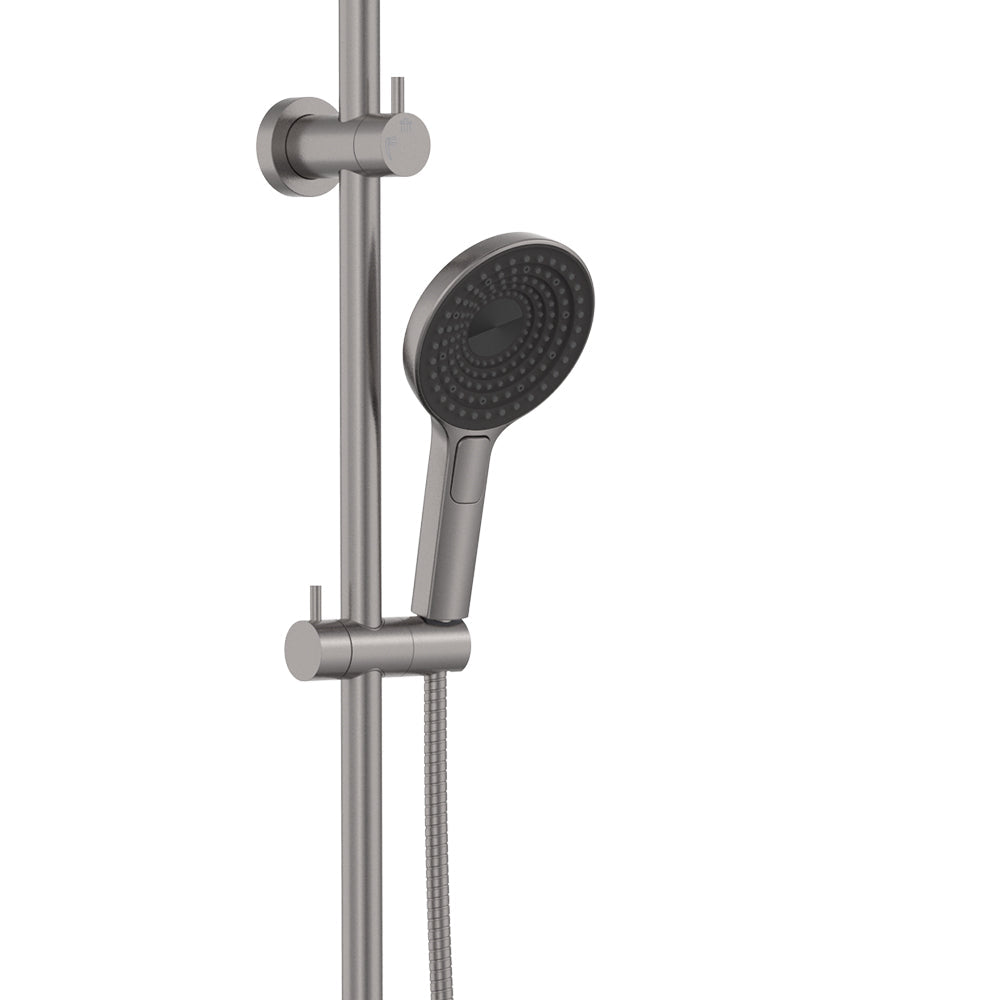 Fienza 455138GM Kuro Twin Shower, Round Head, Gun Metal