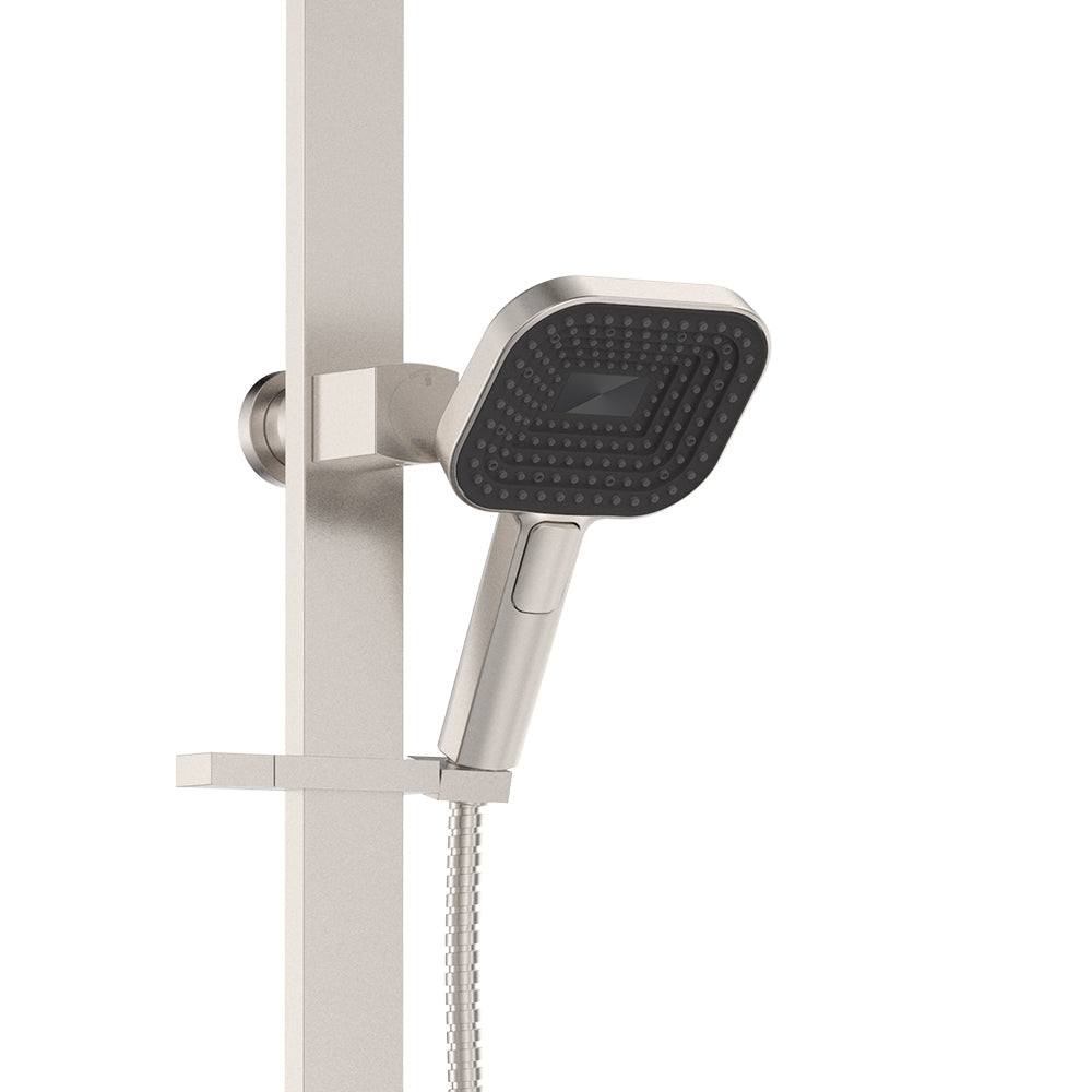 Fienza 455139BN Kuro Deluxe Twin Shower Soft Square Head, Brushed Nickel