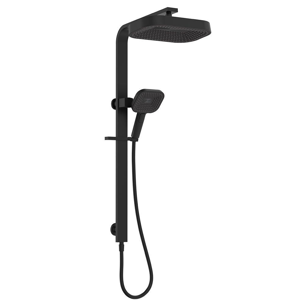 Fienza 455139B  Kuro Deluxe Twin Shower Soft Square Head, Matte Black