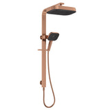 Fienza 455139CO Kuro Deluxe Twin Shower Soft Square Head, Brushed Copper