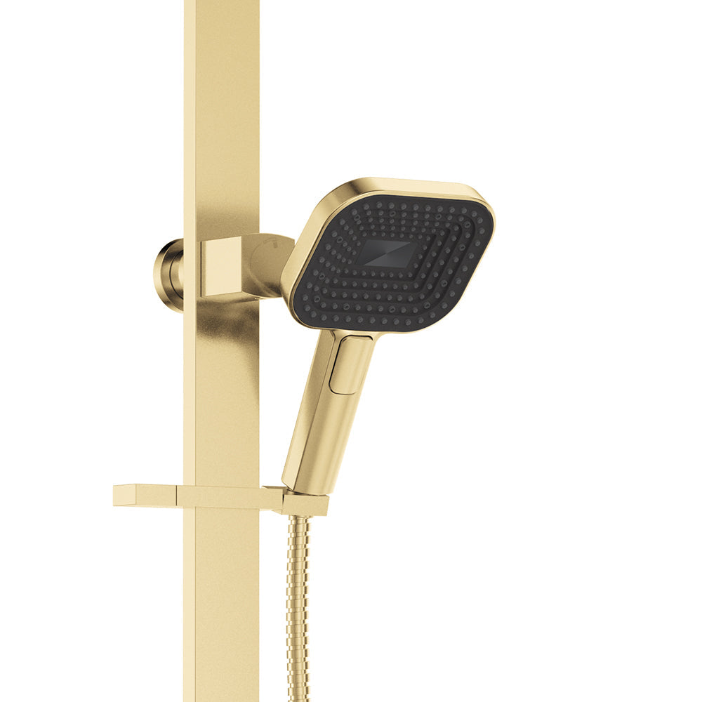 Fienza 455139UB Kuro Deluxe Twin Shower Soft Square Head, Urban Brass