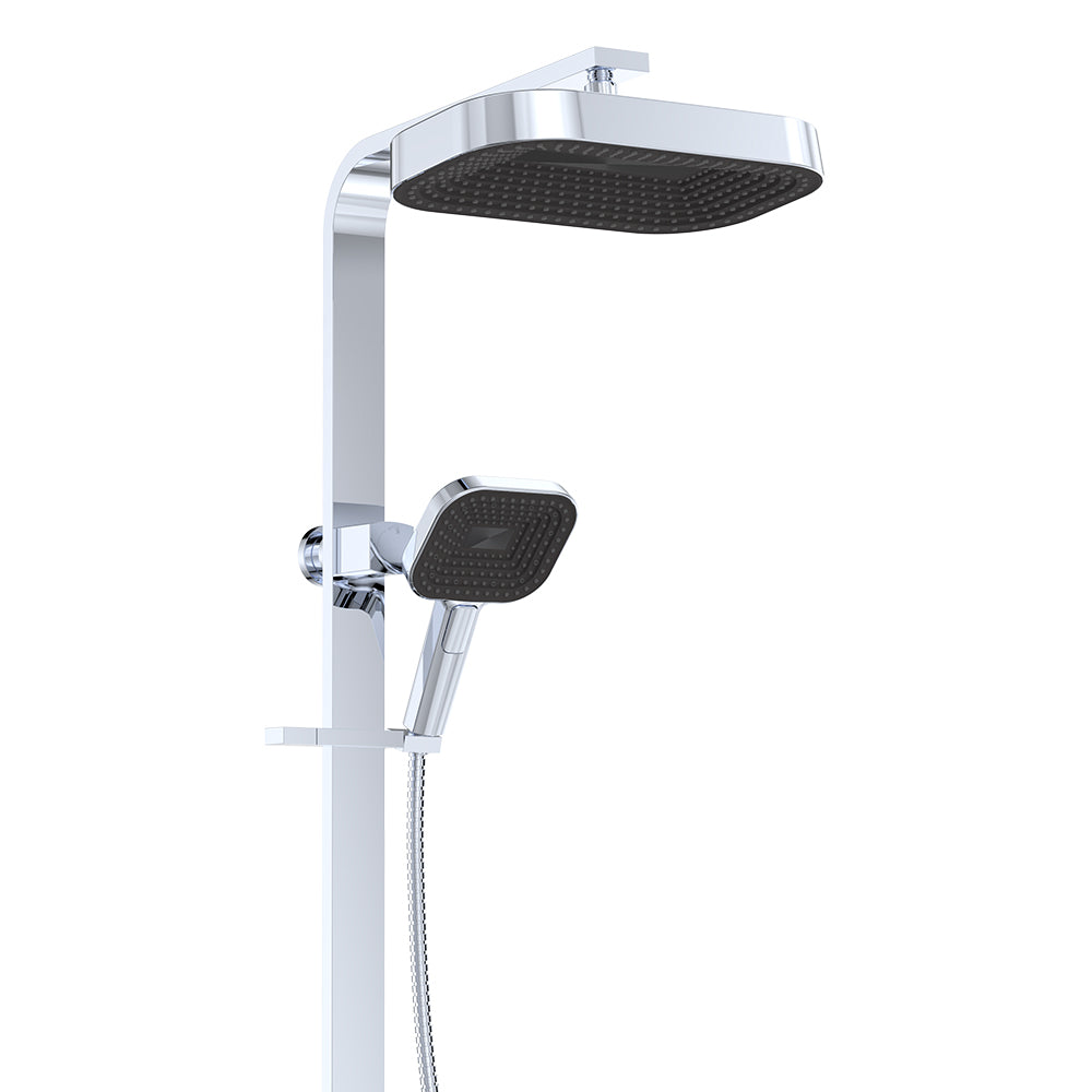 Fienza 455139 Kuro Deluxe Twin Shower Soft Square Head, Chrome