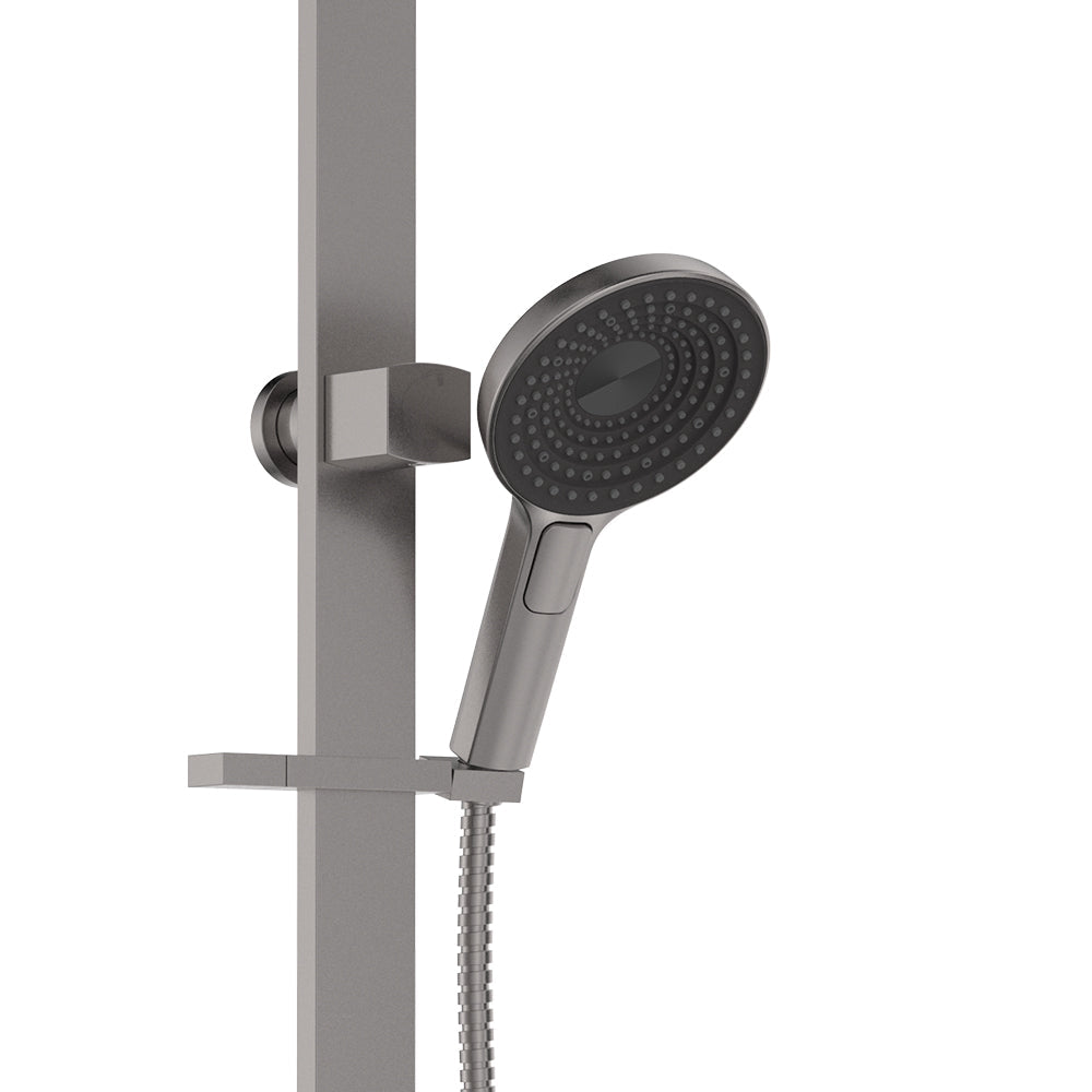 Fienza 455140GM Kuro Deluxe Twin Shower Round Head, Gun Metal
