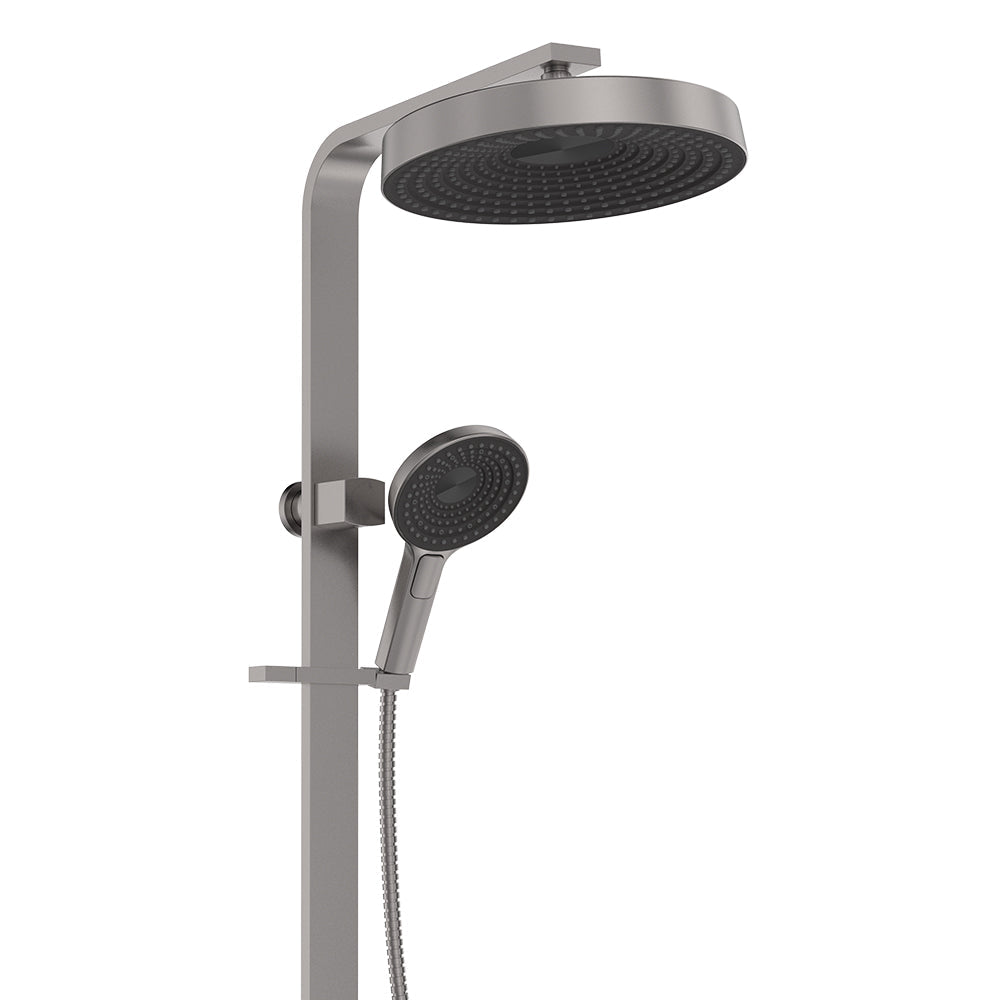 Fienza 455140GM Kuro Deluxe Twin Shower Round Head, Gun Metal