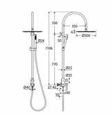 Fienza 455189 Kaya Wall Mounted Outdoor Twin Shower, Brushed Stainless Steel