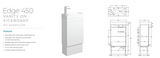 Fienza Edge 45Rsk Scandi Oak 450Mm Vanity With Kickboard No Overflow - Special Order Units