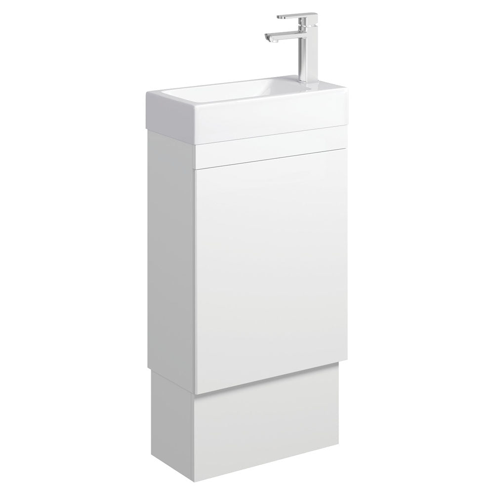 Fienza Edge 45RWK Satin White 450mm Vanity with Kickboard, No Overflow