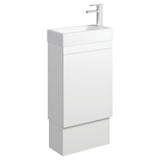 Fienza Edge 45RWK Satin White 450mm Vanity with Kickboard, No Overflow