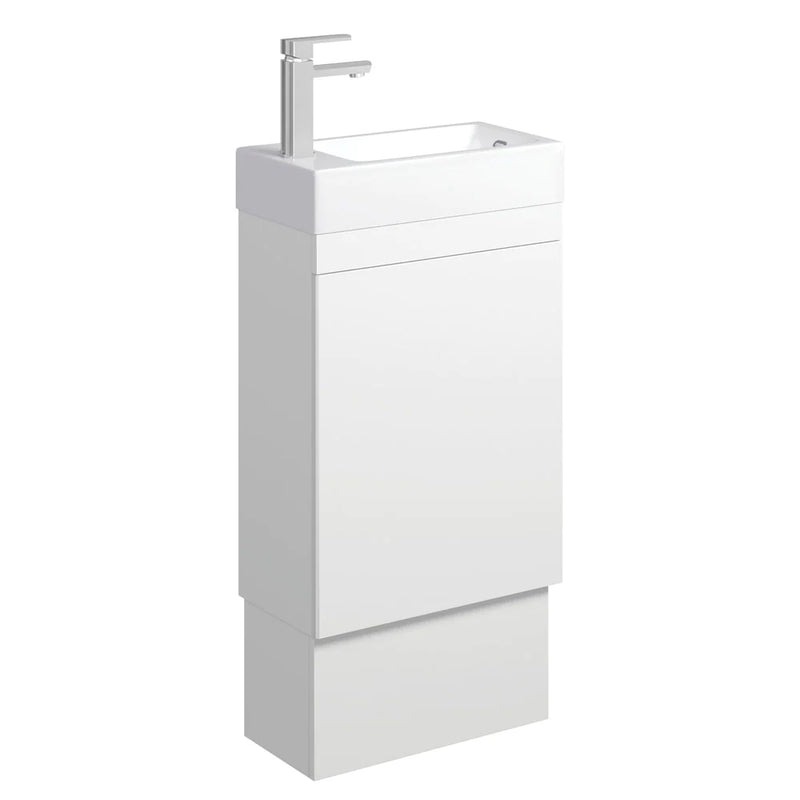 Fienza Edge 45RWK-OF Satin White 450mm Vanity with Kickboard, With Overflow - Special Order