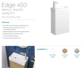 Fienza Edge 45Rs Scandi Oak Wall Hung 450Mm Vanity No Overflow - Special Order Units