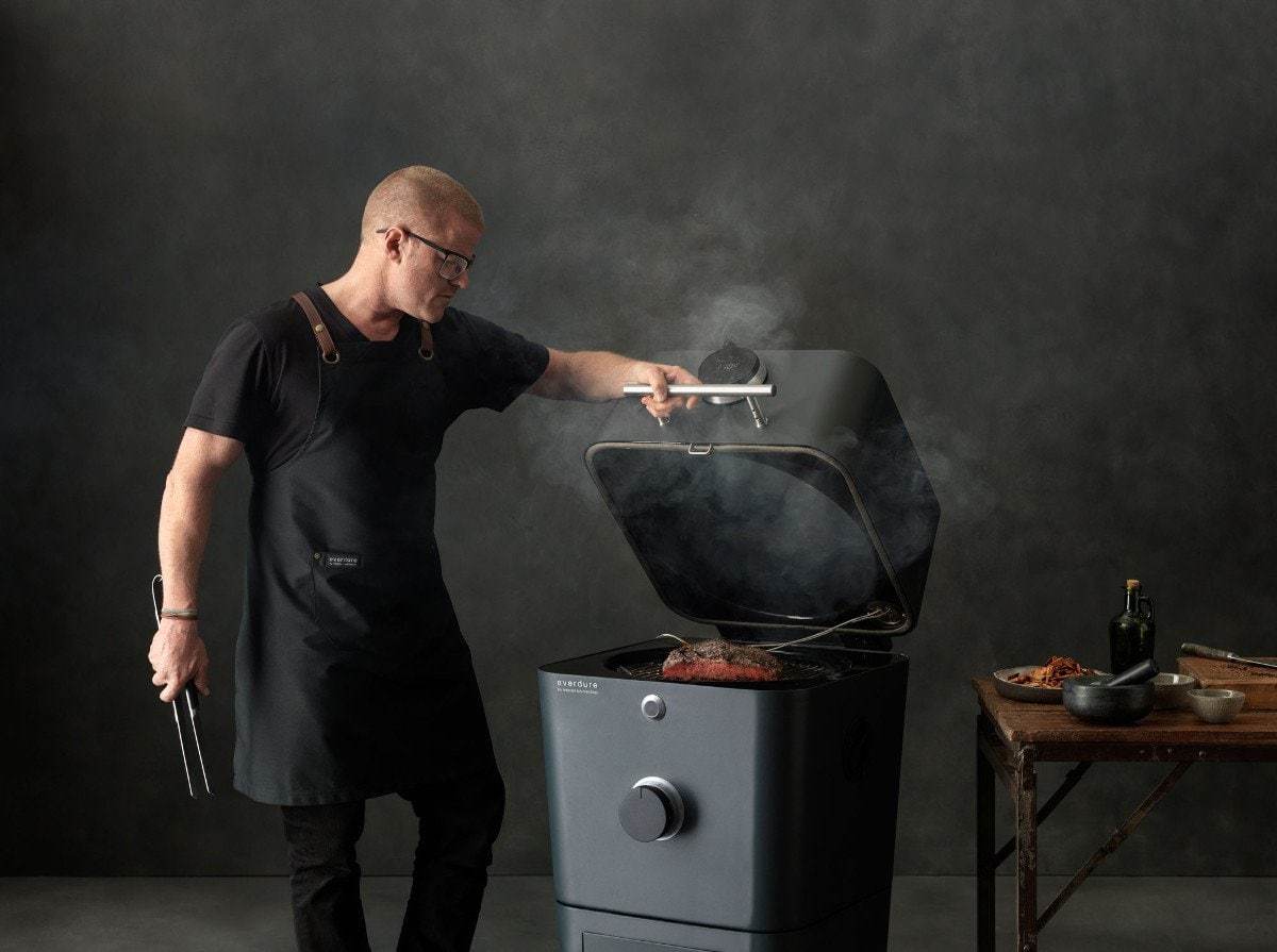 Everdure by Heston HBCE4KS Blumenthal 4K Electric Ignition Charcoal BBQ Oven (Stone)