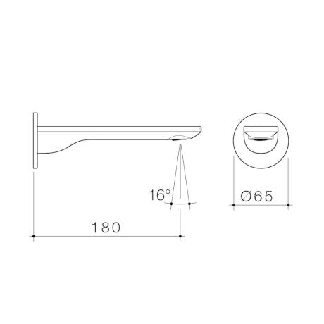 Caroma Urbane II Low Lead Square 220mm Basin/Bath Outlet Brushed Brass 99668BB6AF - Special Order