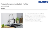 Blanco EVOL-S 527452 Pro Filter Semi-Pro Filter Mixer Tap, PVD Steel