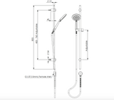 Greens Rocco Rail Shower, PVD Brushed Brass, 52800BB