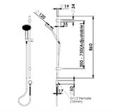 Greens Glide Rainboost Adjustable Rail Shower, PVD Brushed Nickel, 54400BN