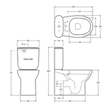 Fienza 576139W Morning Back To Wall Toilet Suite, P Trap, Bottom Inlet, Alpine White